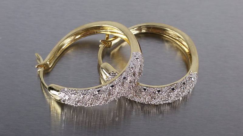 lot 109 image: Diamond Hoop Earrings