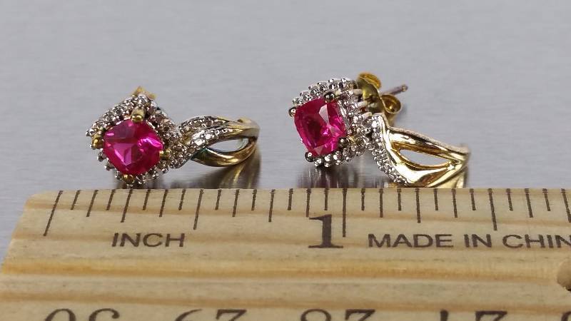 lot 168 image: Ruby Earrings
