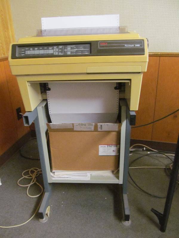 lot 4 image: Oki Pace mark printer ,stand