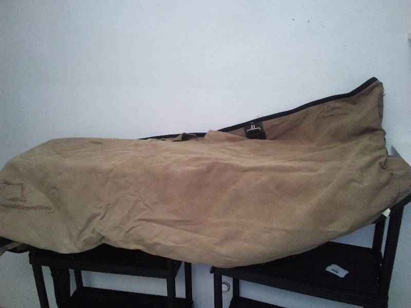 lot 34 image: Canvas Wool Lined Horse Blanket, adjustable straps and buckles, approx. 80 inches