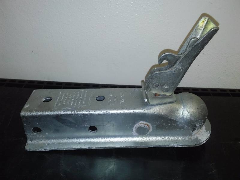 lot 47 image: 2 Inch Trailer Hitch Coupling Galvanized Assembly, Class 2, 2000 lb., New Old Stock.