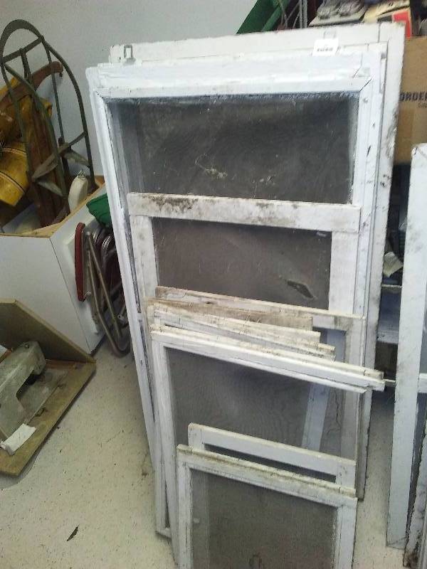 lot 135 image: Vintage Window Wood Frame Screens, Sizes Vary (12) 27 inches W x 12  56 H