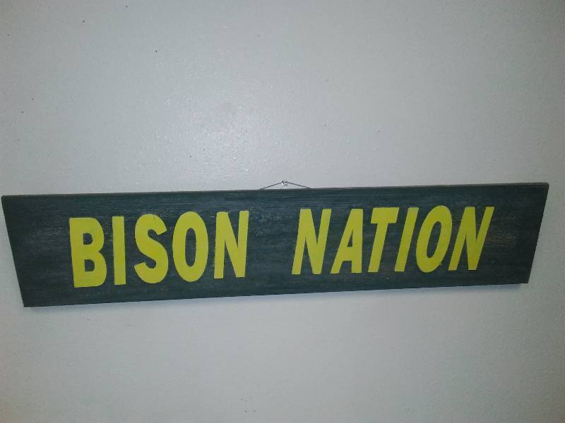 lot 2 image: Bison Nation Wood Sign