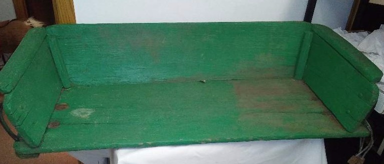 lot 61 image: Vintage Buggy  Buck Board Seat, 45 w x 18 d x 9 T inches