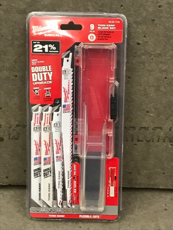 lot 36 image: New Milwaukee 9-Piece Thin-Kerf Bla...
