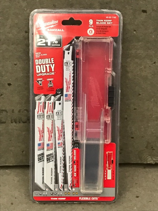 lot 37 image: New Milwaukee 9-Piece Thin-Kerf Bla...