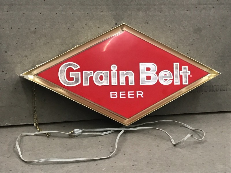 lot 65 image: Grainbelt Beer Lighted Wall Sign ...
