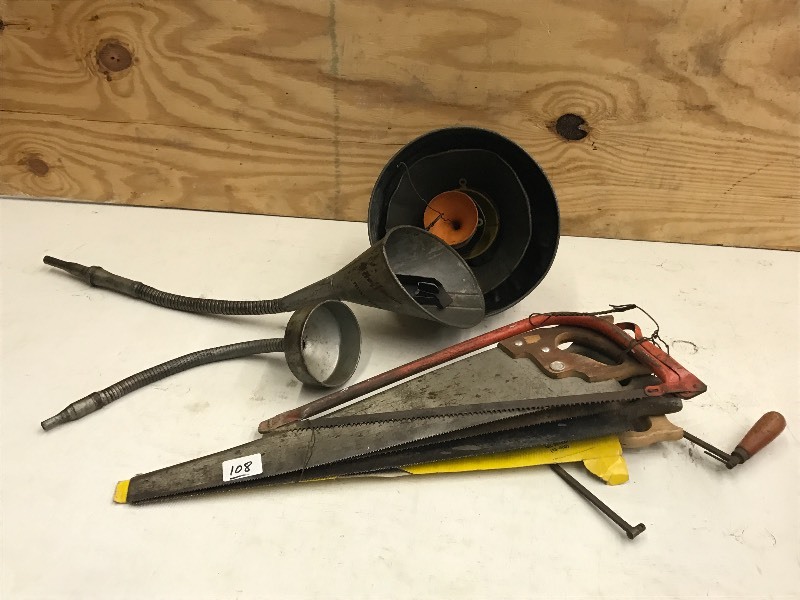 lot 108 image: Lot Of Assorted Hand Saws & Assorte...