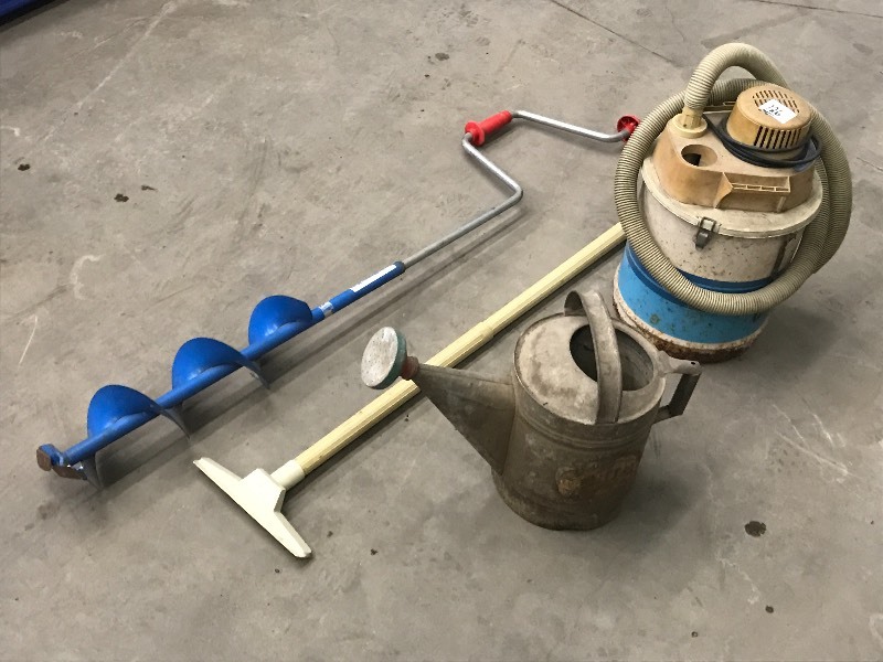 lot 126 image: Lot Of 6 Ice Auger, 5-Gallon Shop...