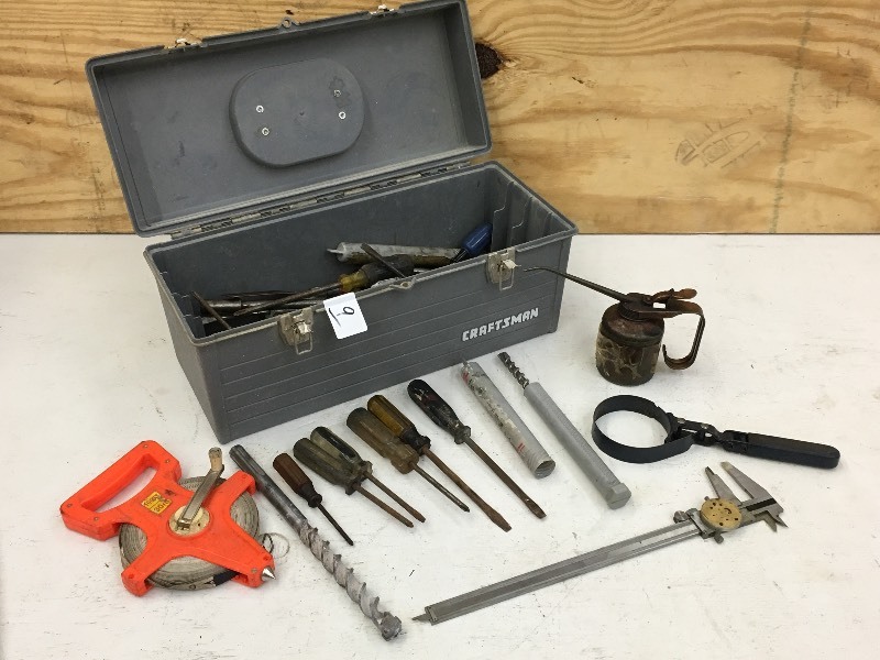 lot 9 image: Craftsman Plastic Toolbox With Asso...