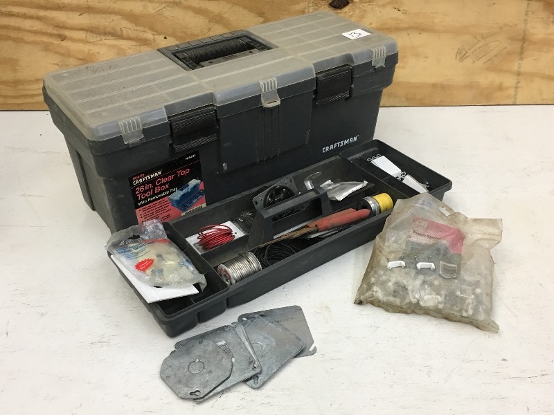 lot 13 image: Craftsman Plastic Toolbox With Asso...