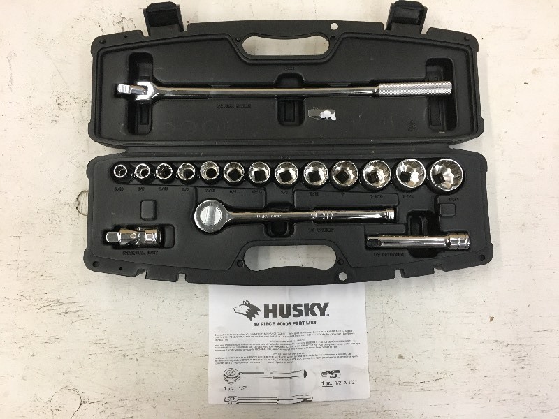 lot 70 image: Husky SAE Socket Wrench Tool Set...