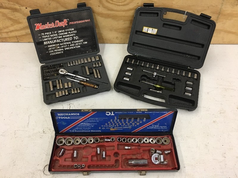 lot 78 image: Lot Of (3) Assorted Portable Tool S...