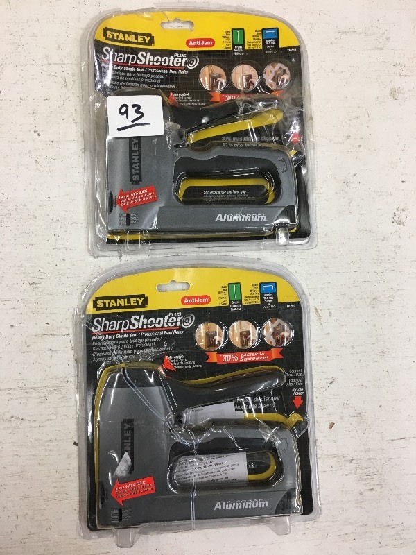 lot 93 image: (2) Stanley Aluminum Staple Guns ...
