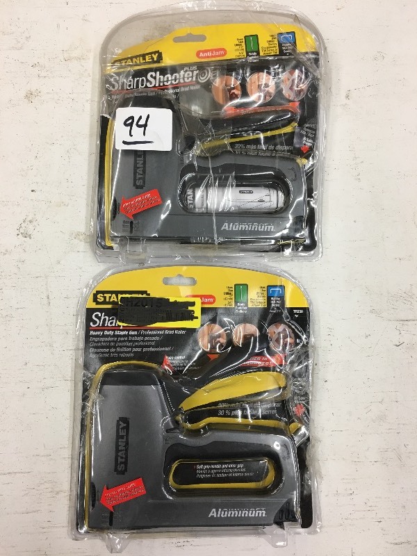 lot 94 image: (2) Stanley Aluminum Staple Guns ...