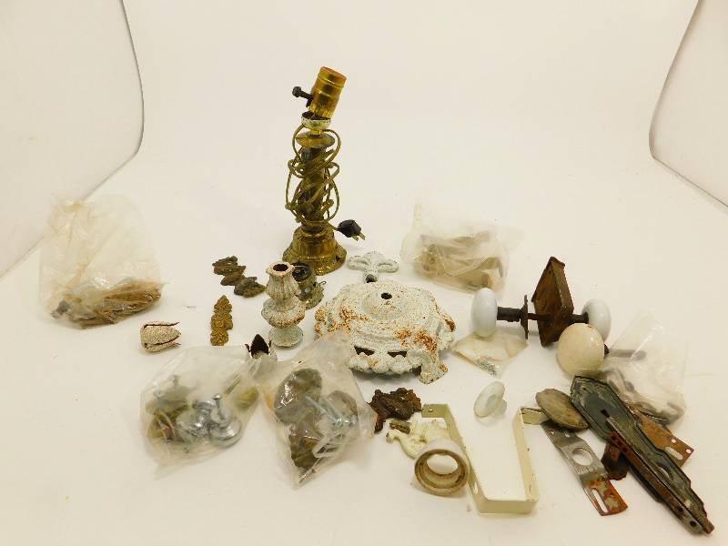 Vintage Lamp and Door Knob Parts
