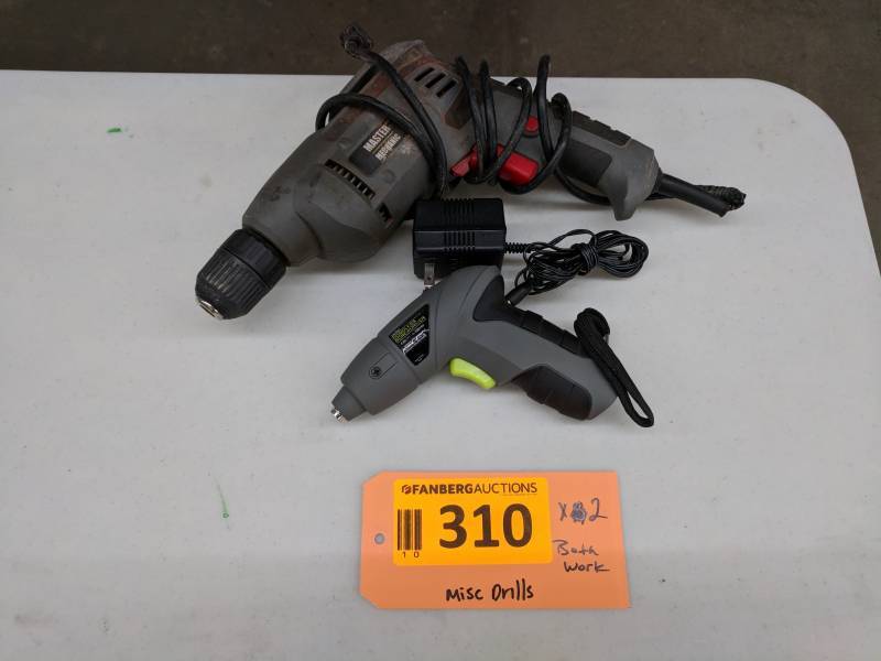 lot 310 image: Master Mechanic 38 Corded Drill & Cordless Screwdriver Set of Drills