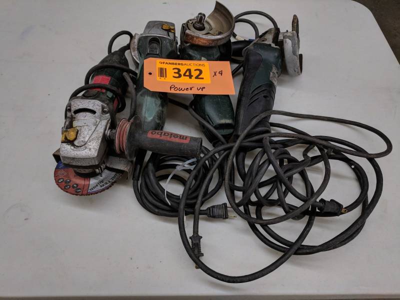lot 342 image: (4) Metabo Angle Grinders