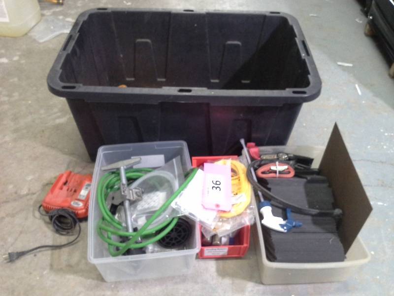 lot 36 image: Assorted Items and Bin