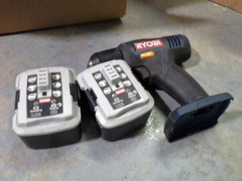 lot 59 image: Ryobi Cordless Screw gun with 2 Batteries
