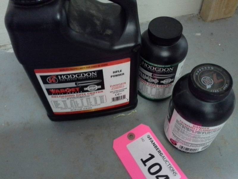 lot 104 image: Partial Bottles of Rifle Powder