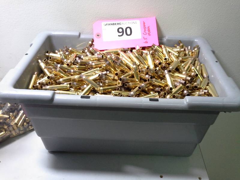 lot 90 image: Bin of 6.5 Creedmoor Match Brass