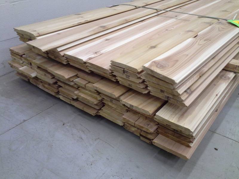 lot 232 image: Bundle of 8 Cedar Tongue and Groove 1 x 6