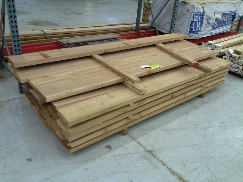 lot 238 image: Stack of Cedar 2 x 8 x 8