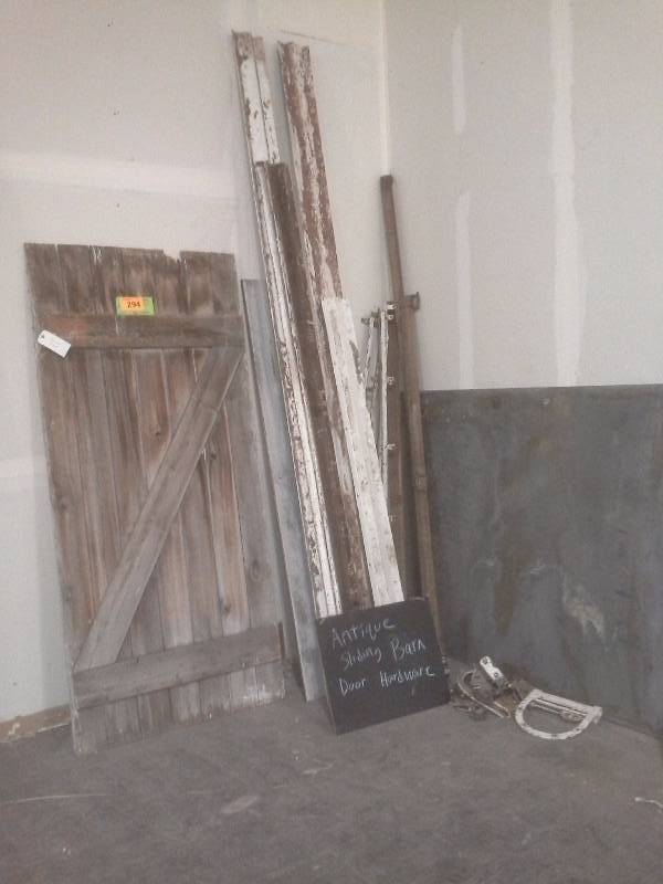lot 294 image: Vintage Barn Door and Hardware Pieces