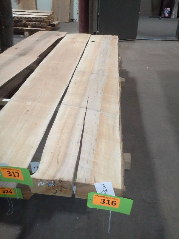 lot 316 image: 8 Live Edge Maple 3 Thick Slab