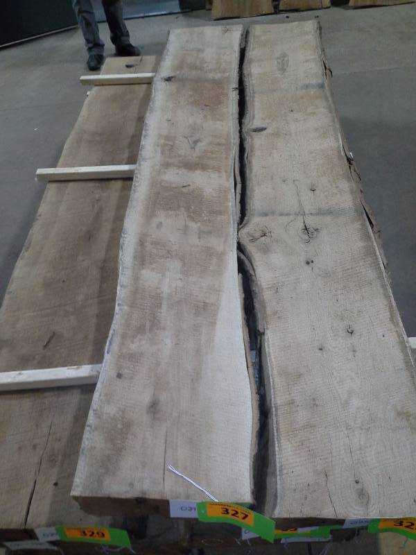 lot 327 image: 8 Live Edge Oak 3 Thick Slab