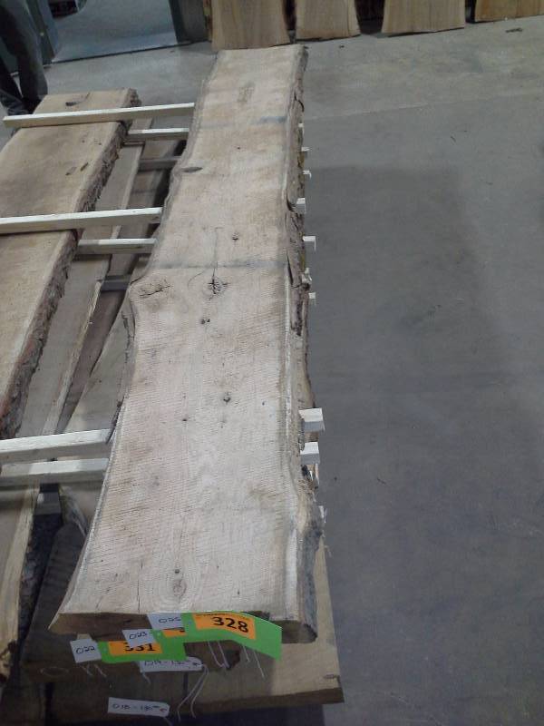 lot 328 image: 8 Live Edge Oak 3 Thick Slab