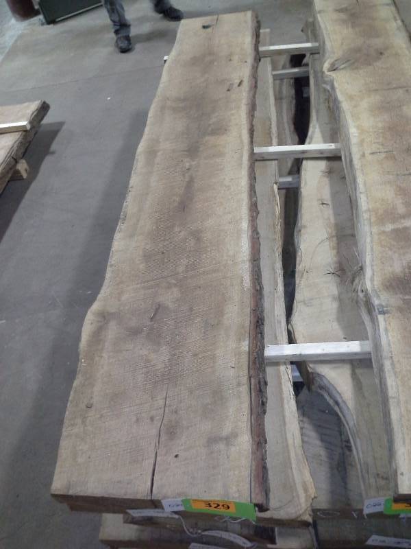 lot 329 image: 8 Live Edge Oak 3 Thick Slab