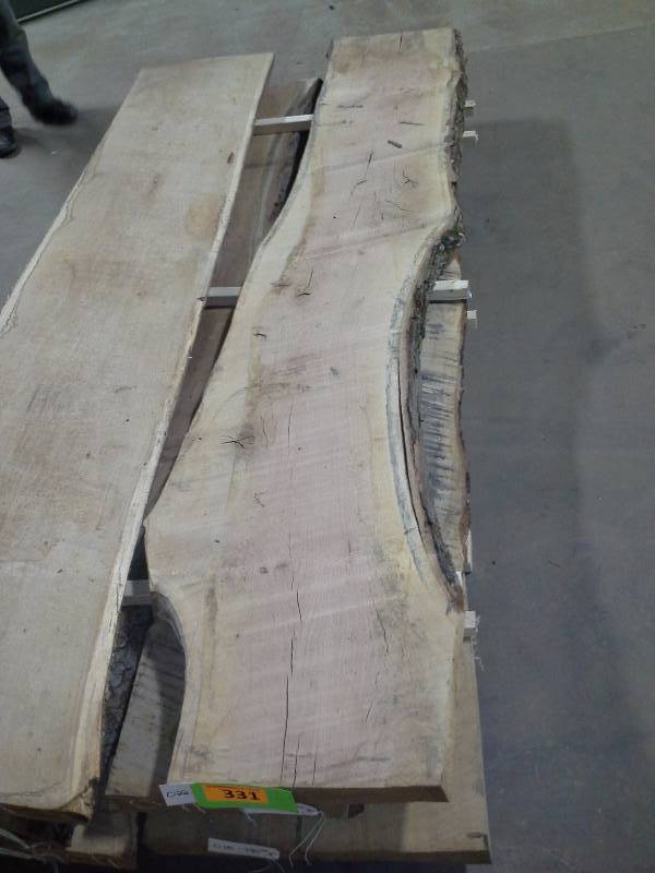 lot 331 image: 8 Live Edge Oak 3 Thick Slab