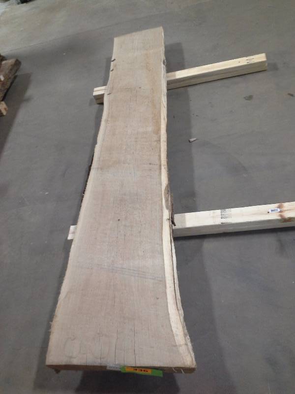lot 336 image: 8 Live Edge Oak 3 Thick Slab