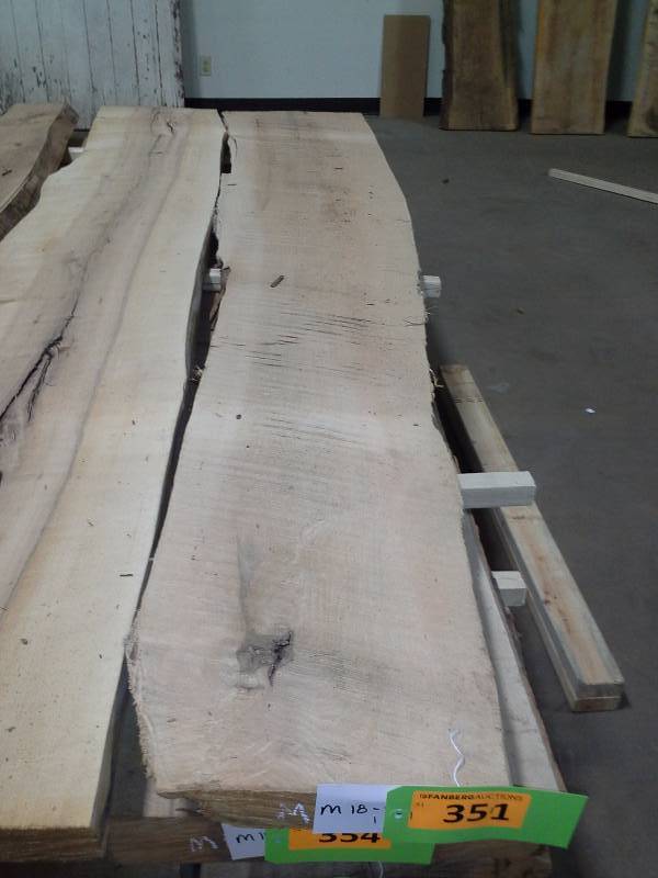lot 351 image: 8 Live Edge Maple Slab