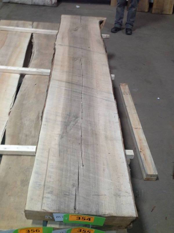 lot 354 image: 8 Live Edge Maple Slab