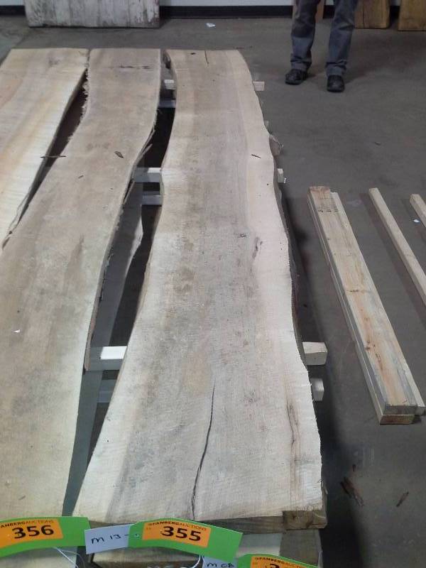 lot 355 image: 8 Live Edge Maple Slab
