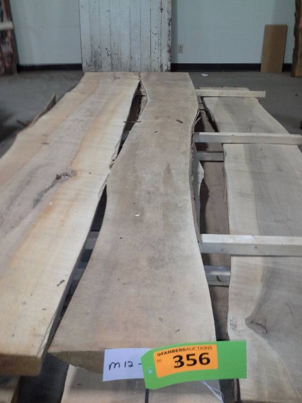 lot 356 image: 8 Live Edge Maple Slab