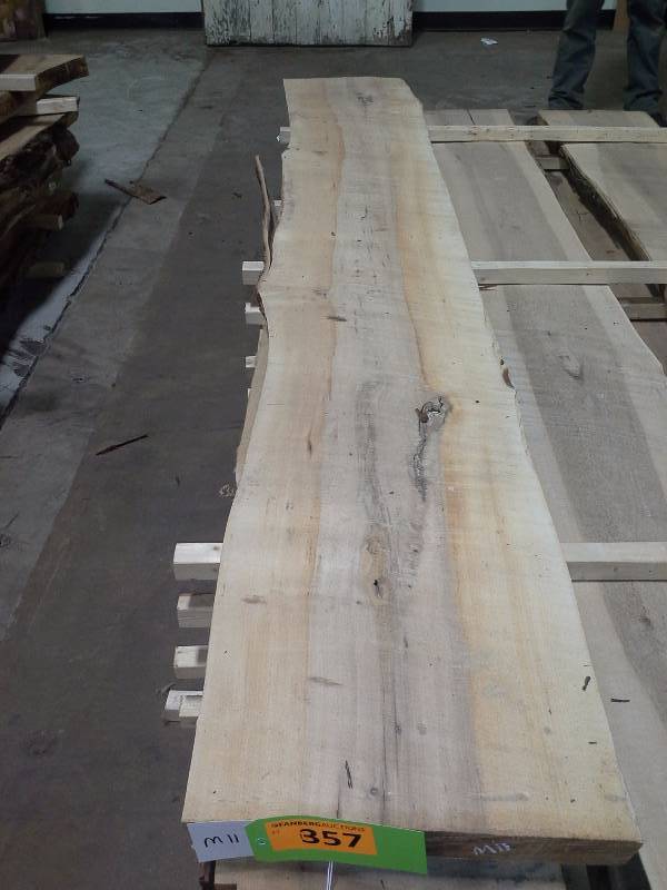 lot 357 image: 8 Live Edge Maple Slab