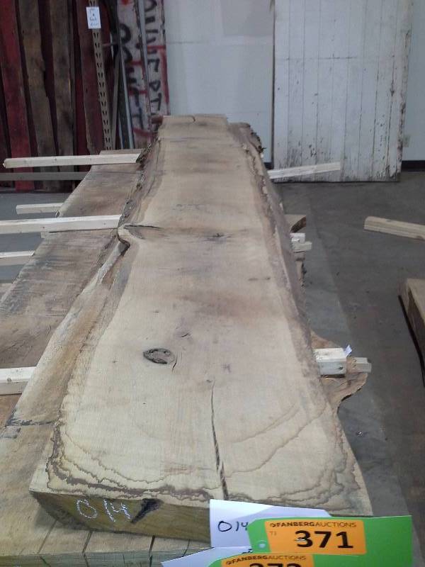 lot 371 image: 8 Live Edge Oak Slab