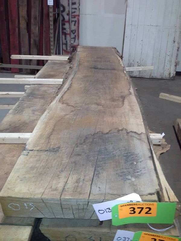 lot 372 image: 8 Live Edge Oak Slab