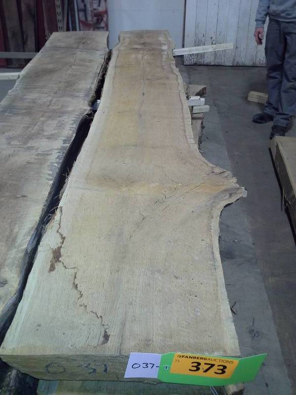lot 373 image: 8 Live Edge Oak Slab
