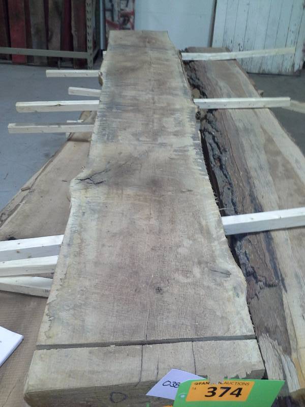 lot 374 image: 8 Live Edge Oak Slab