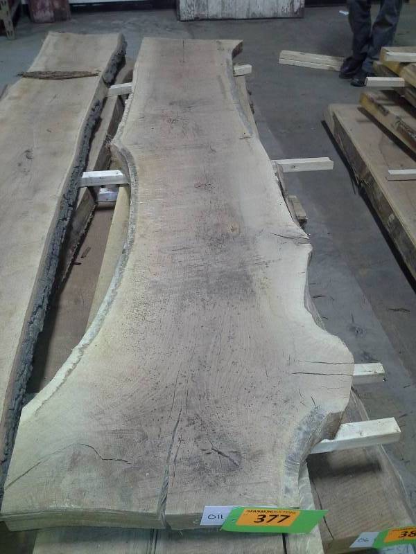 lot 377 image: 8 Live Edge Oak Slab