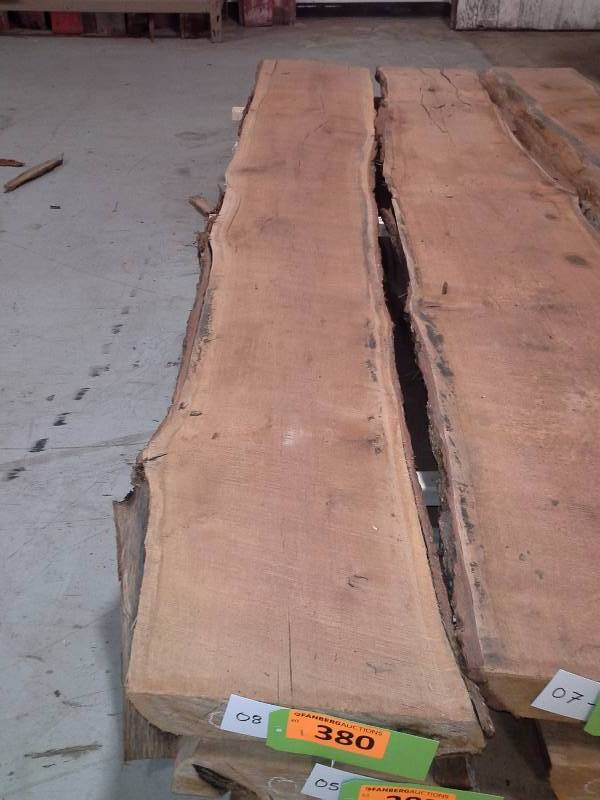 lot 380 image: 8 Live Edge Oak Slab