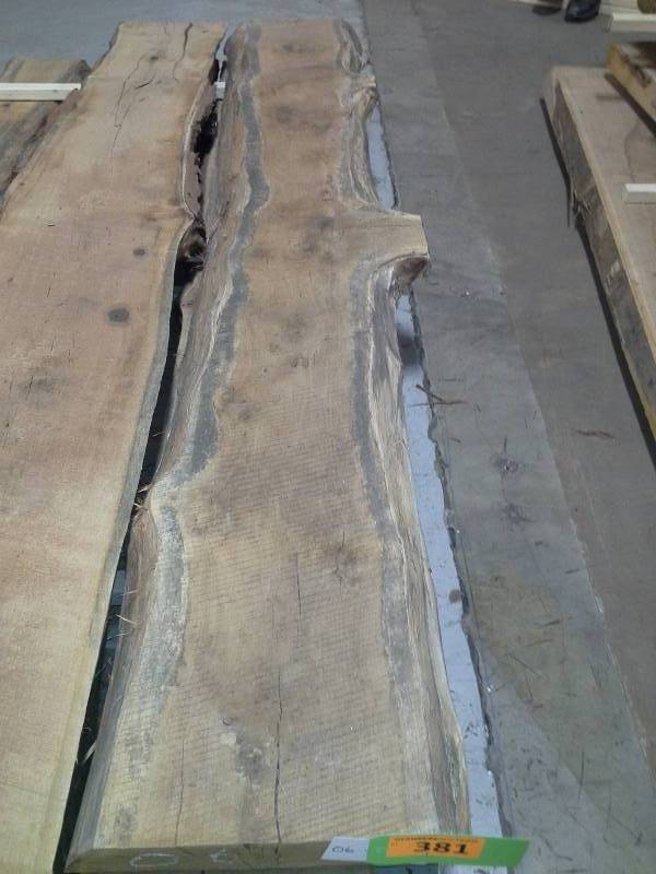 lot 381 image: 8 Live Edge Oak Slab