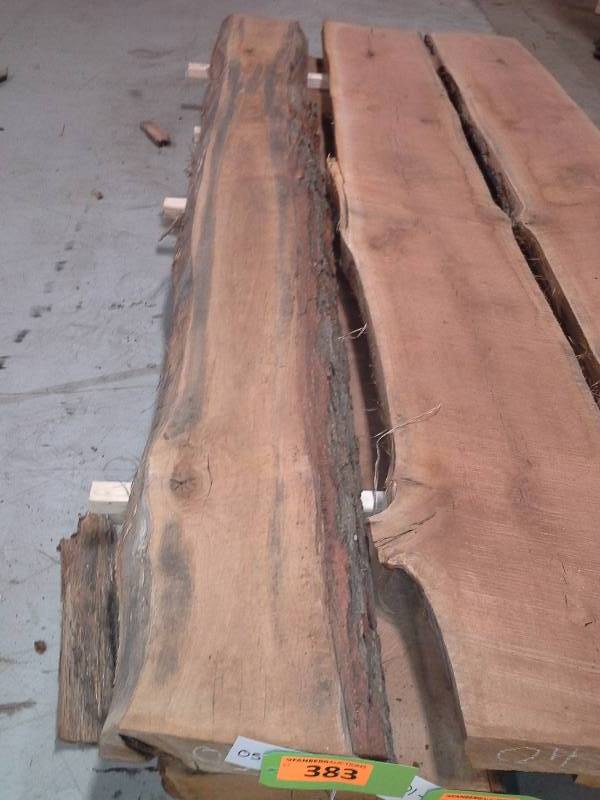 lot 383 image: 8 Live Edge Oak Slab