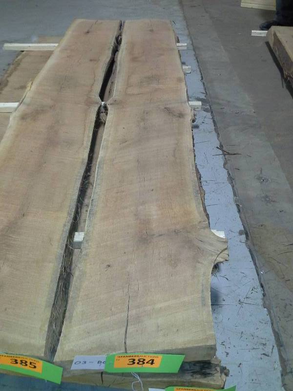 lot 384 image: 8 Live Edge Oak Slab