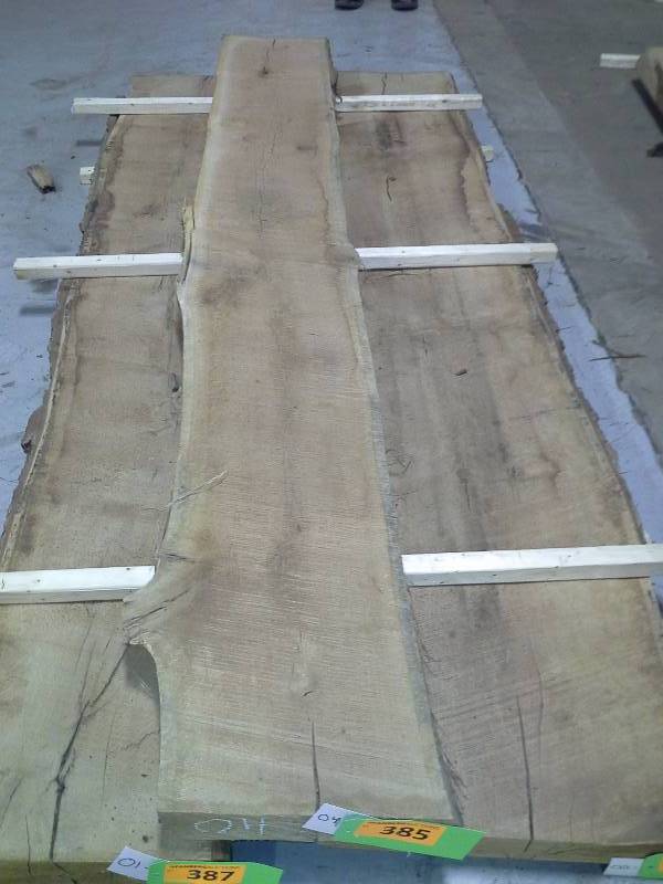 lot 385 image: 8 Live Edge Oak Slab